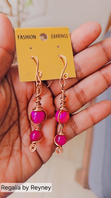 Pink Princess Wire Wrap Dangle Earrings Tutorial