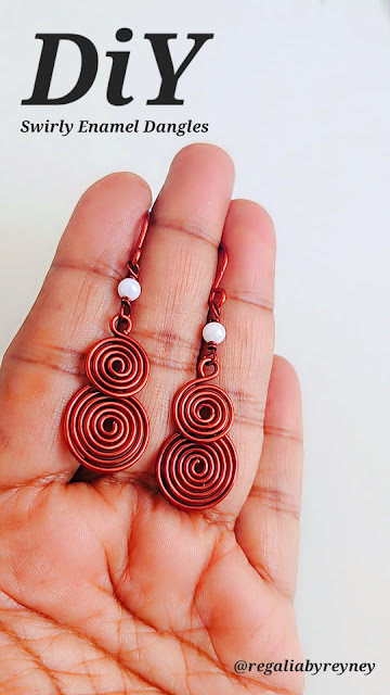 Enamel Wire Swirly Pearl Dangle Earrings Tutorial