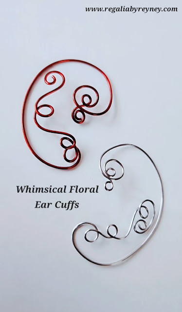 Whimsical Floral Wire Wrap Ear Cuffs | No Piercing Needed | 20 Gauge Silver Wire Jewelry