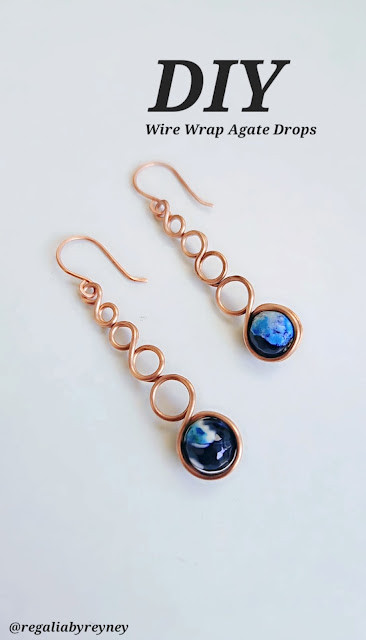 DIY Wire Wrap Agate Drops Earrings Tutorial Beginner Friendly
