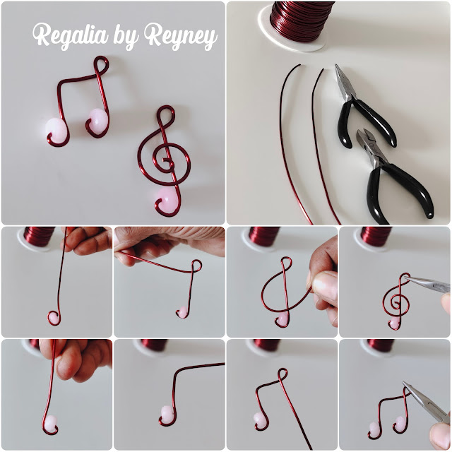 Free Jewelry Tutorial for wire wrap musical notes charms