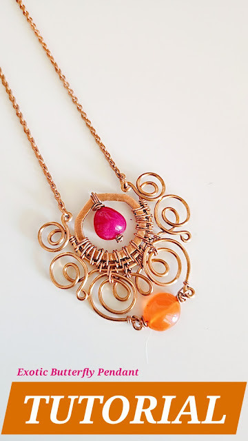 Exotic DIY Butterfly Wire Wrap Pendant Step by Step Tutorial - Intermediate
