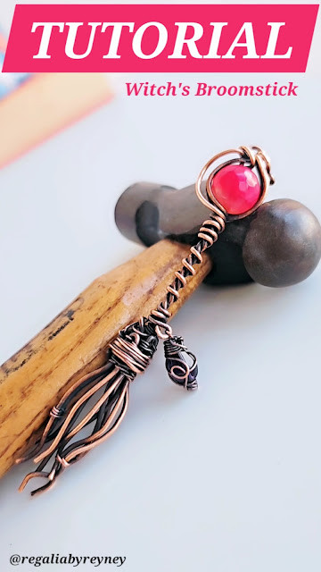 DiY Halloween Wire Wrap Witch's Broomstick Step by Step Tutorial