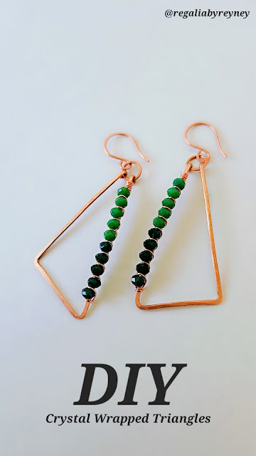 Beginner Friendly Wire Wrap Crystal Triangles Earrings Tutorial