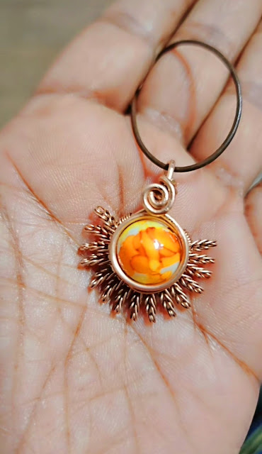 Wire Wrap Sun Pendant Tutorial in a Semicircle Design
