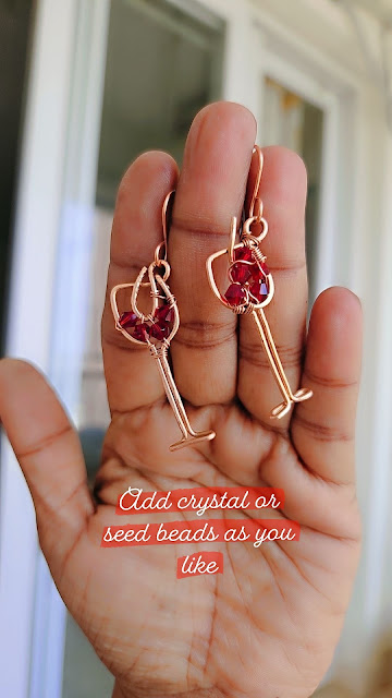 Wire Wrap Wine Glass Earrings free jewelry tutorial