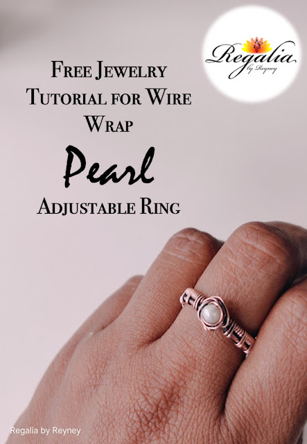 Free Jewelry Tutorial for Wire Wrap Pearl Bead Adjustable Ring